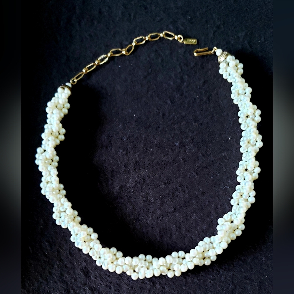 1928 Faux Pearl Collar Necklace